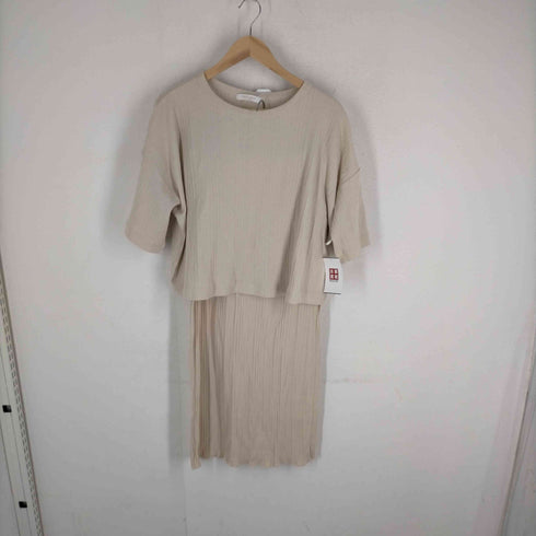 ショコラフィネローブ chocol raffine robe ランダムリブショートBOXプルオーバー ランダムリブタイトスカート レディース FREE